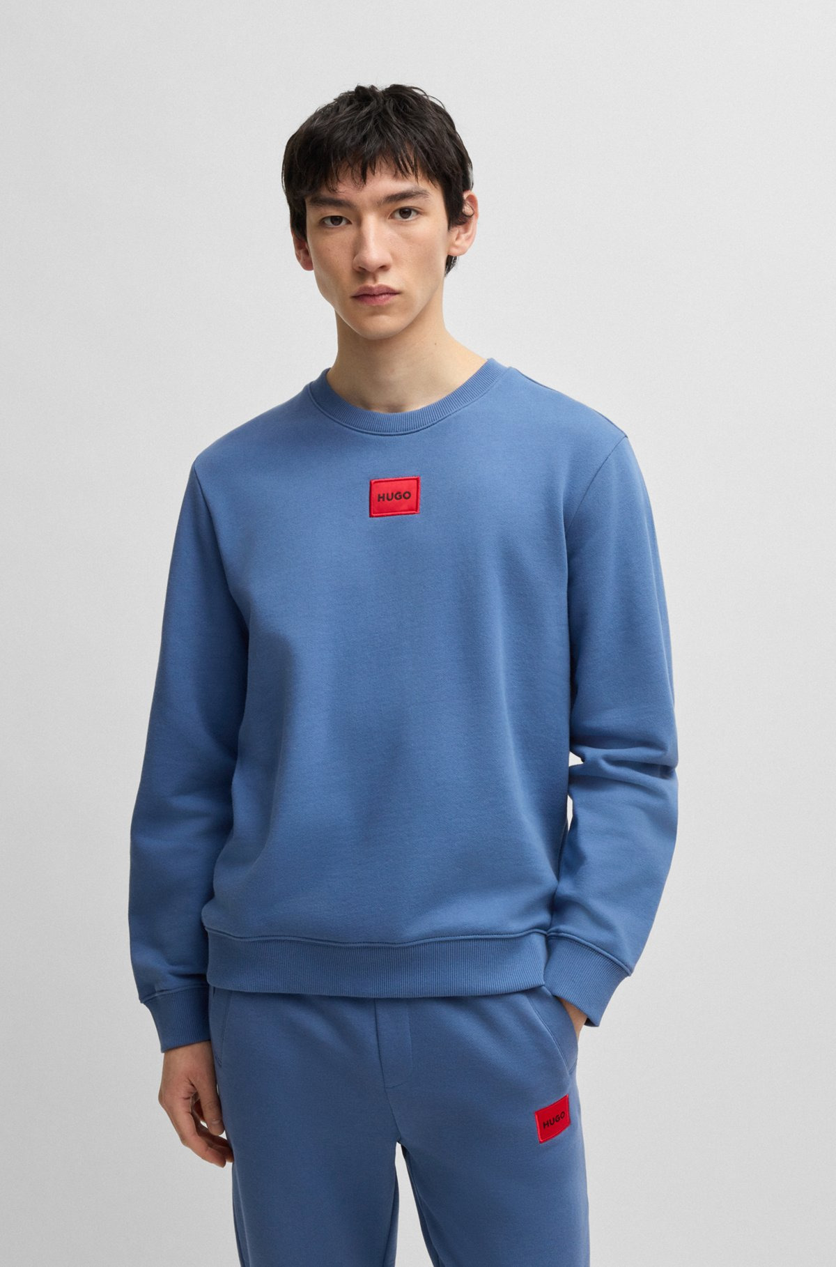 COTTON-TERRY REGULAR-FIT SWEATSHIRT WITH LOGO LABEL - 2