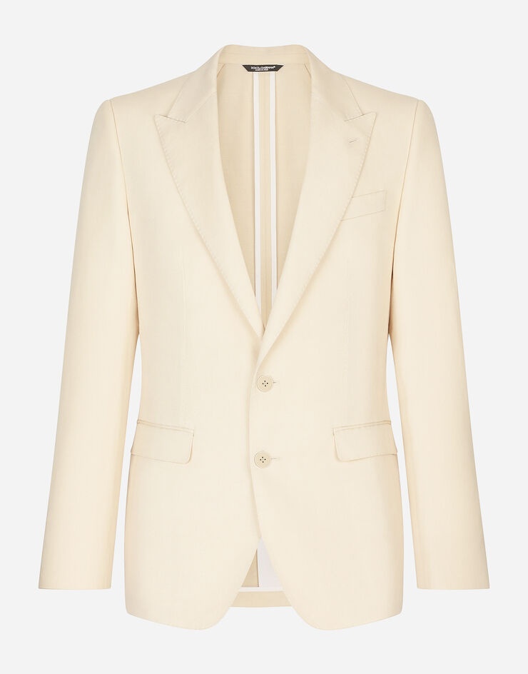 Single-breasted Taormina jacket in linen, cotton and silk - 1