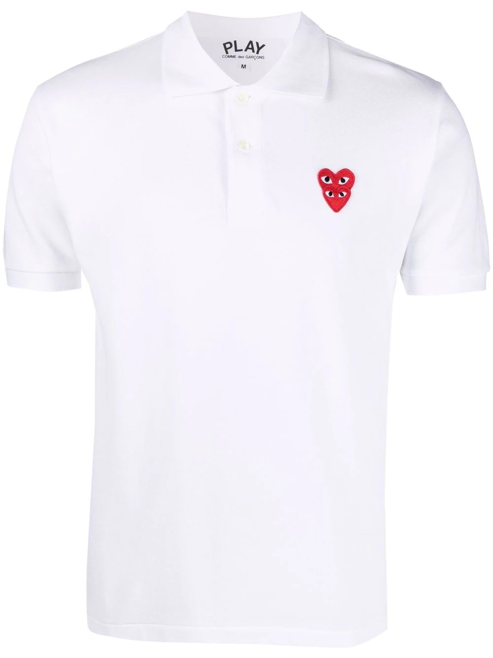 double-heart patch polo shirt - 1