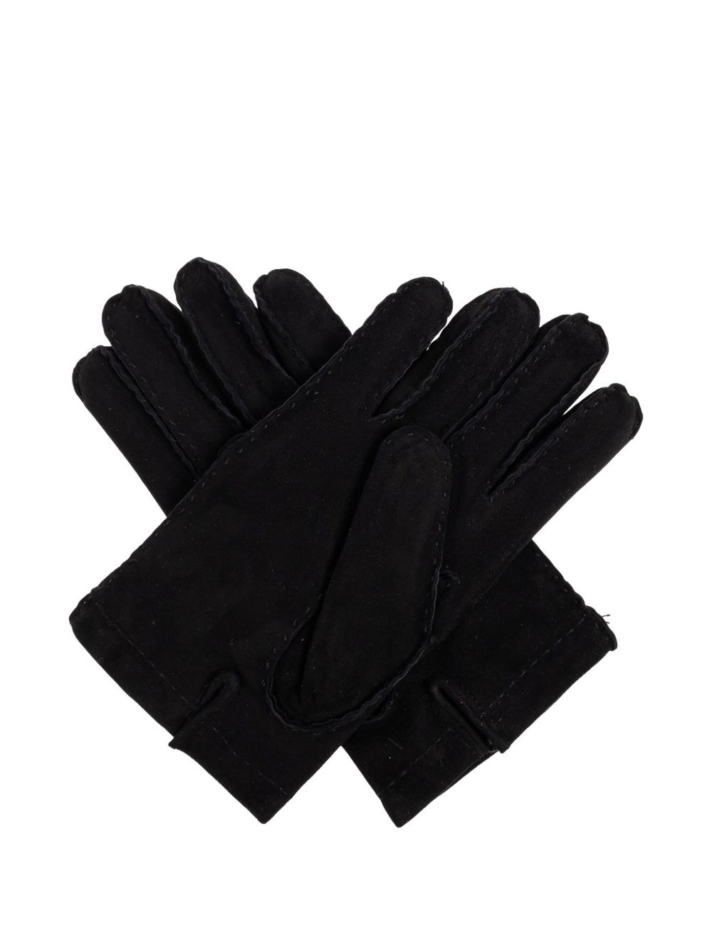 logo-detail suede gloves - 2