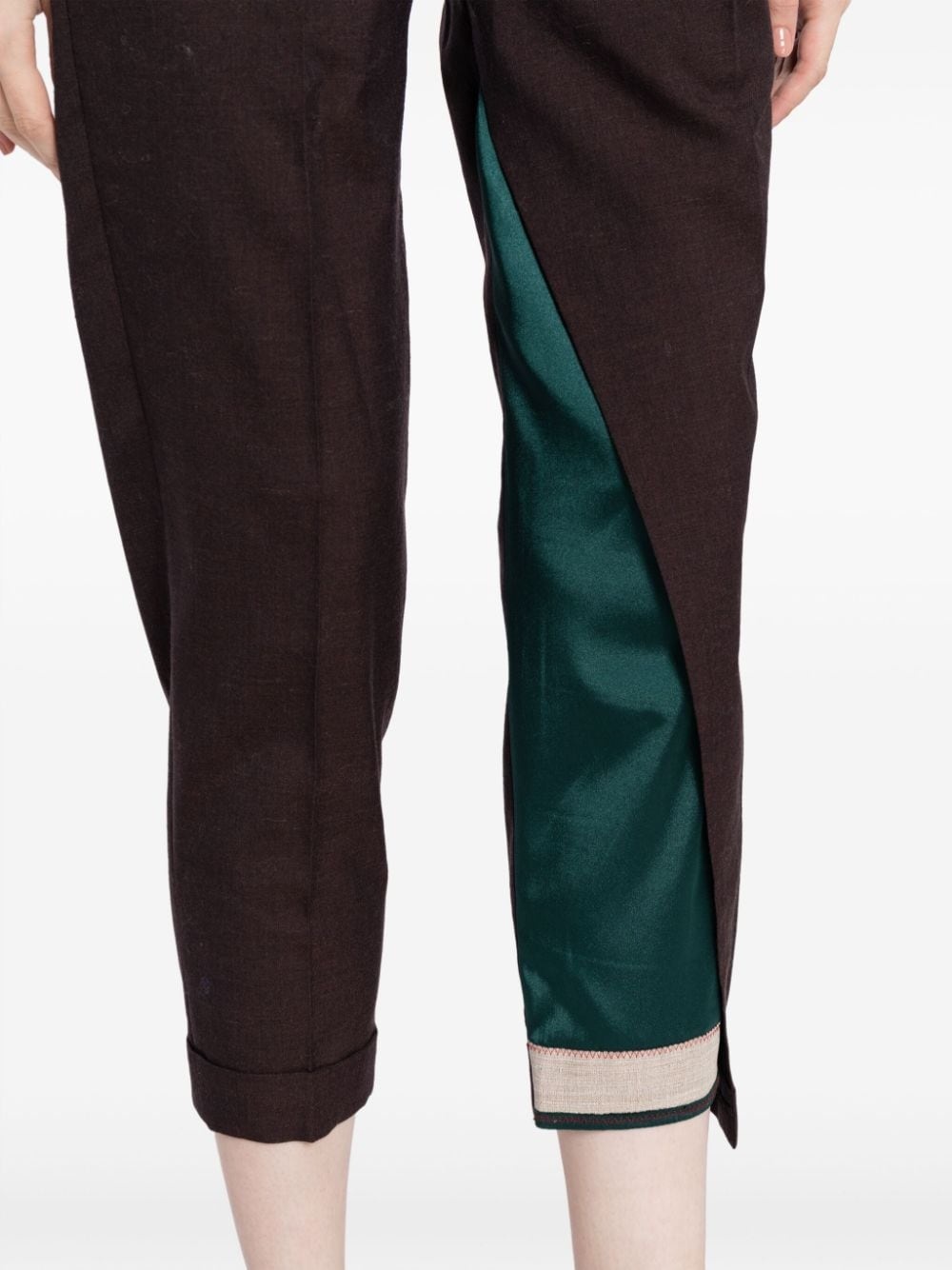 asymmetric cropped trousers - 10