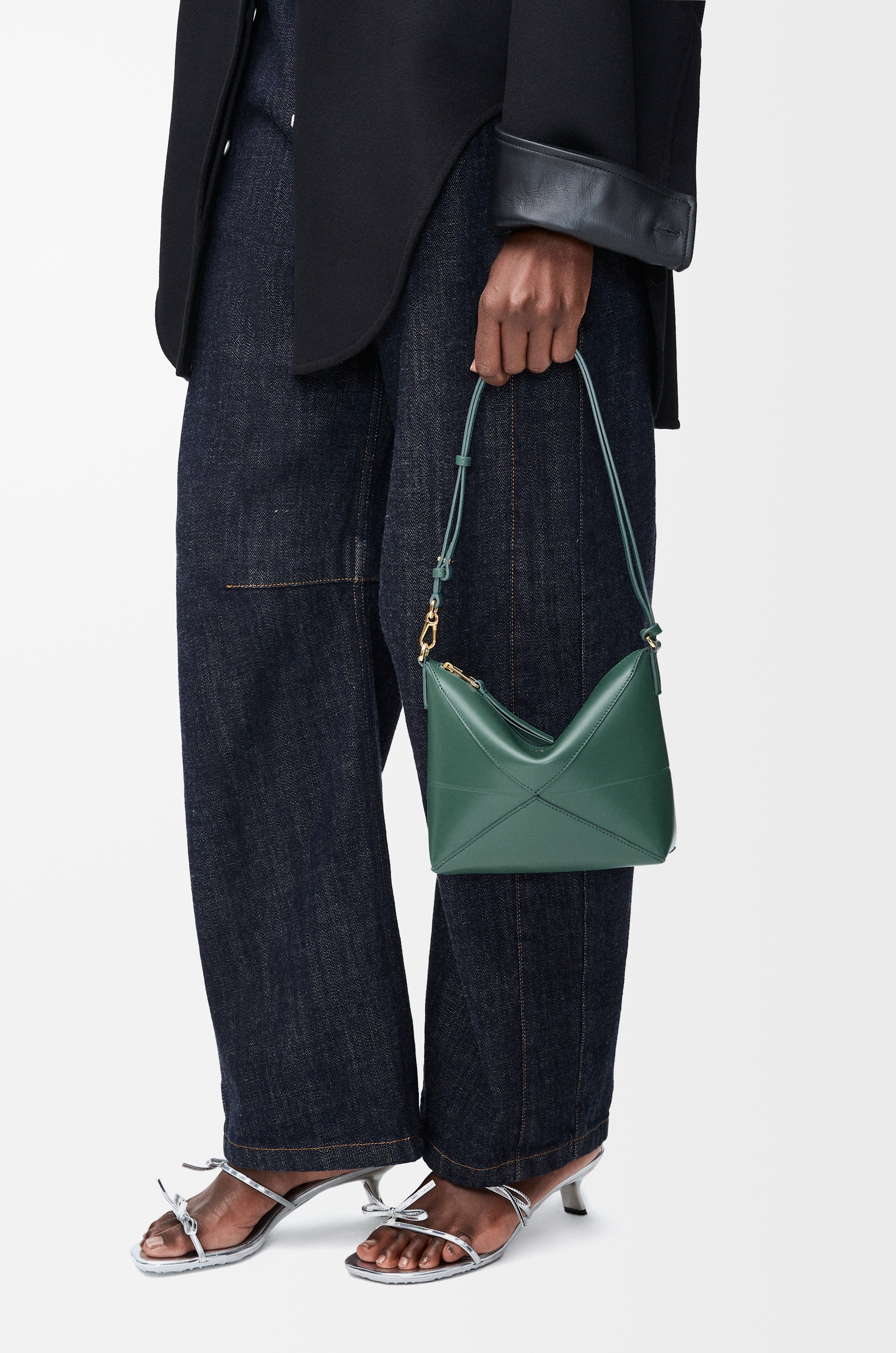 Puzzle Fold pouch in shiny nappa calfskin - 2