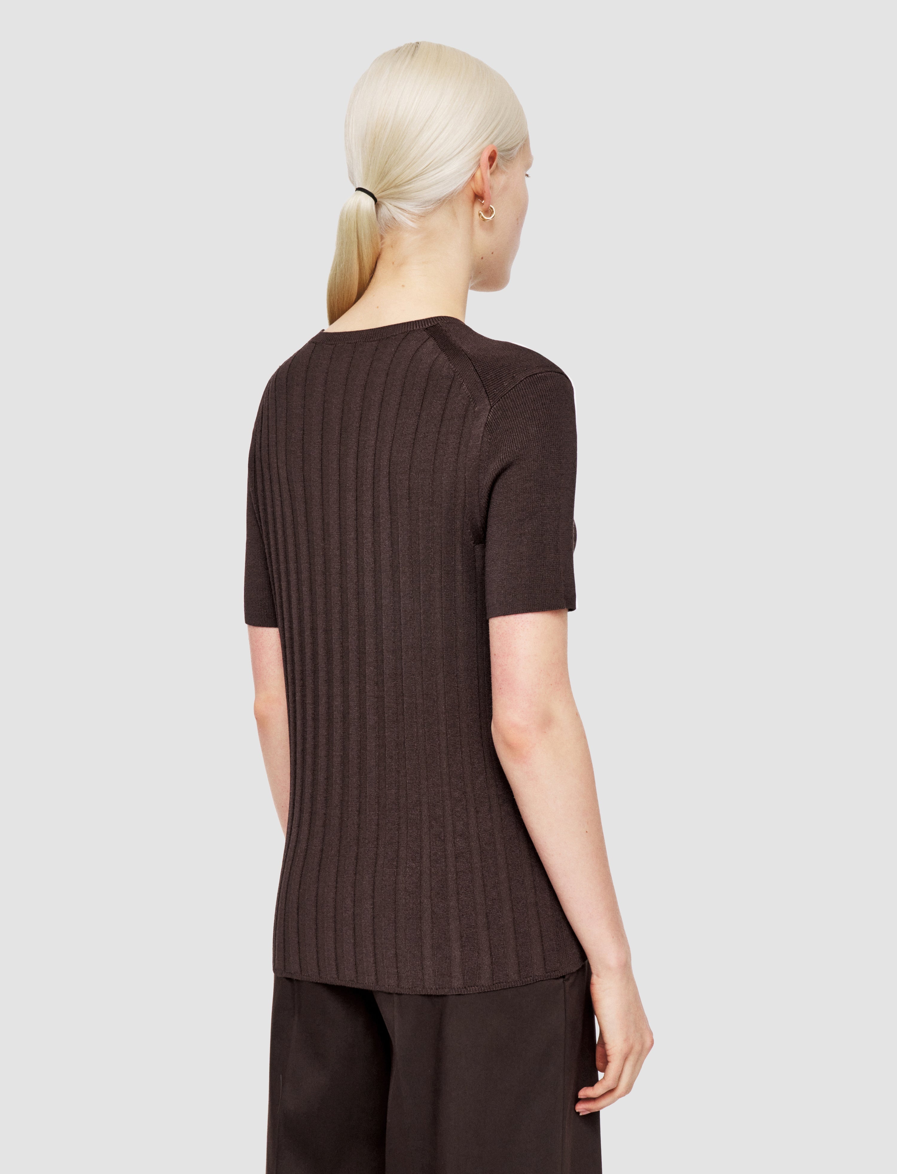 Satin Rib Knit Top - 4