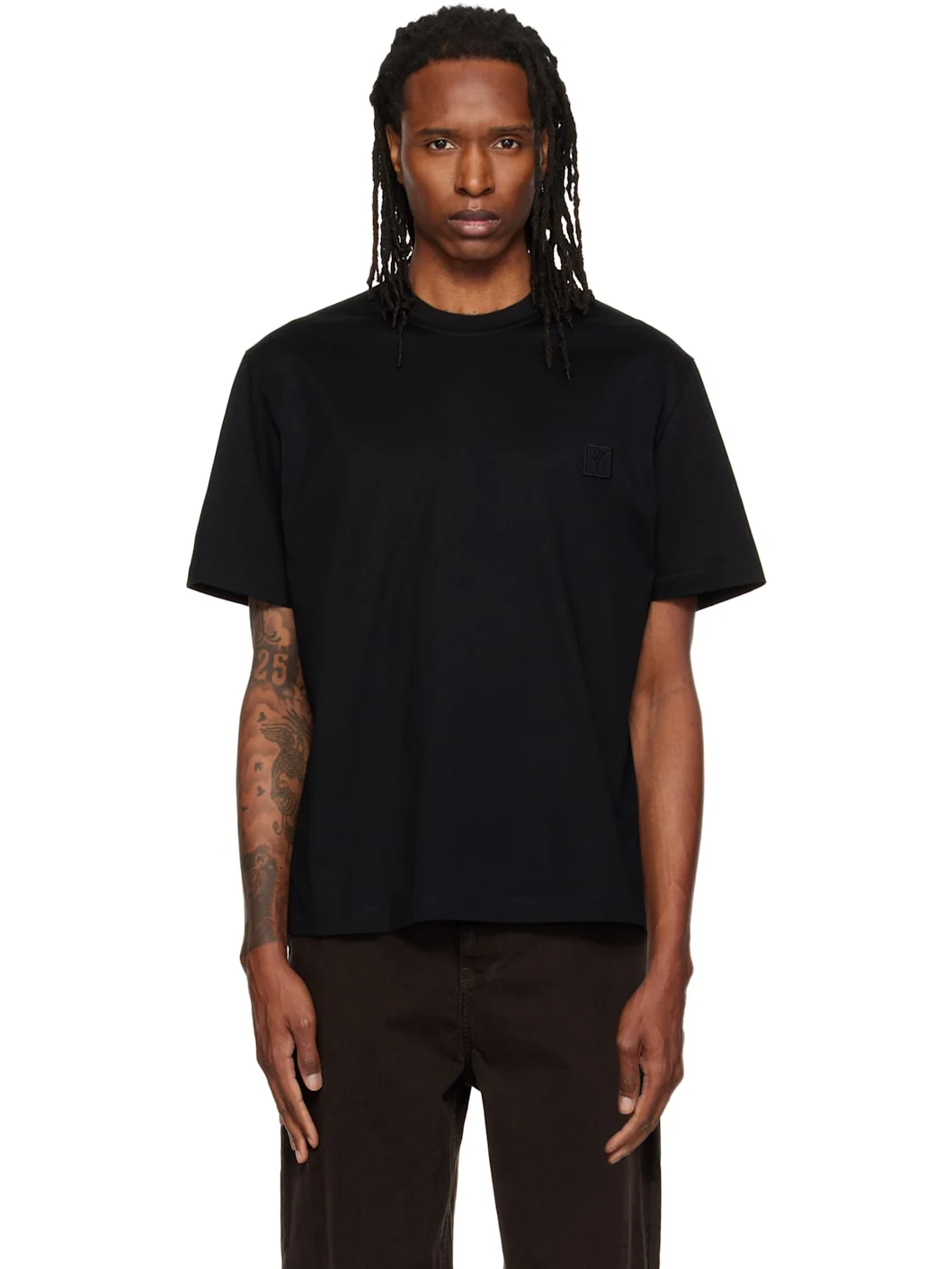 Black Flower Back Logo T-shirt - 1
