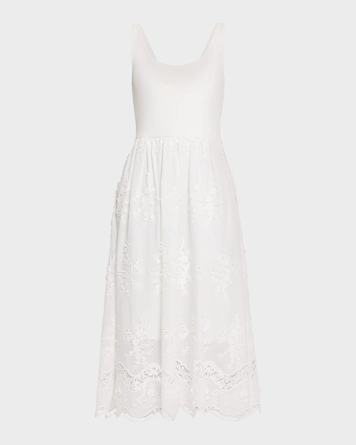 Leann Embroidered Combo Midi Dress - 1