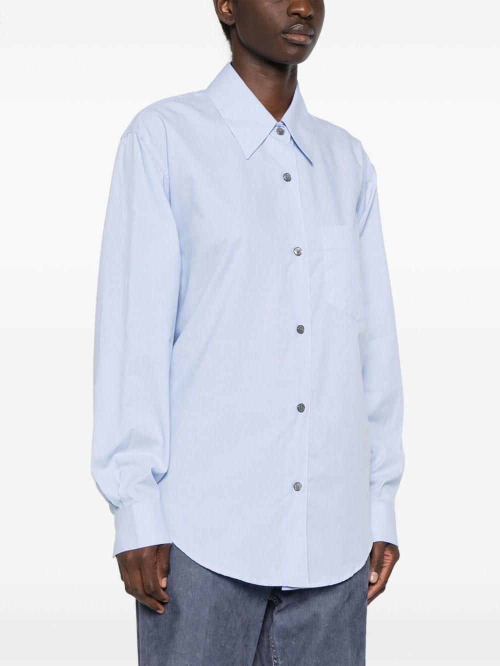 contrast striped cotton shirt - 4