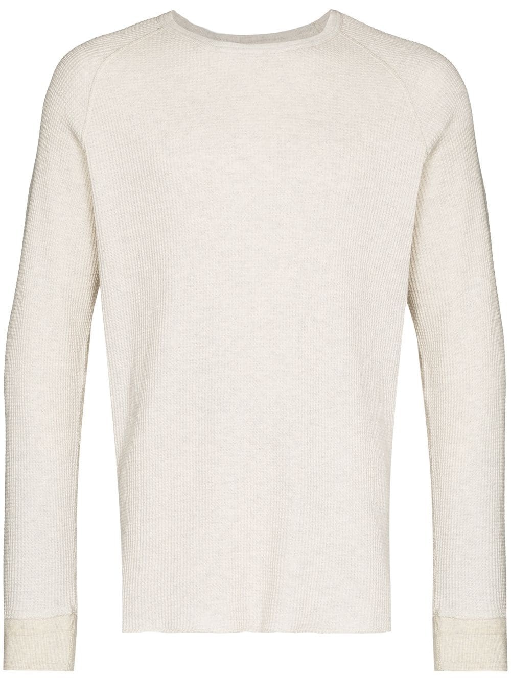 waffle-knit crew-neck jumper - 1