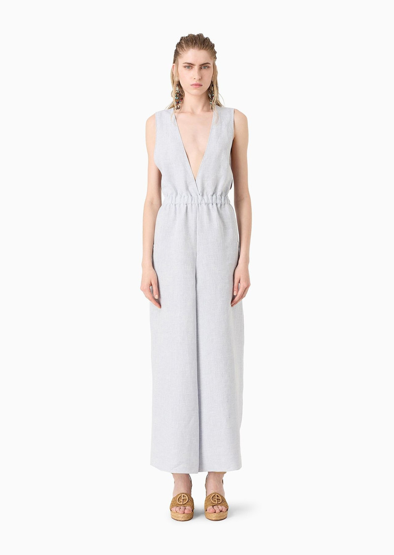 ASV fine-striped hemp jumpsuit 2
