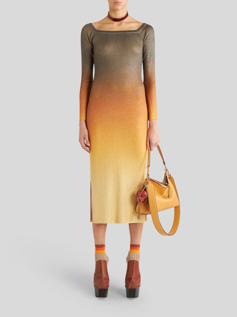 COLOUR SHADED LAMÉ JERSEY DRESS 3