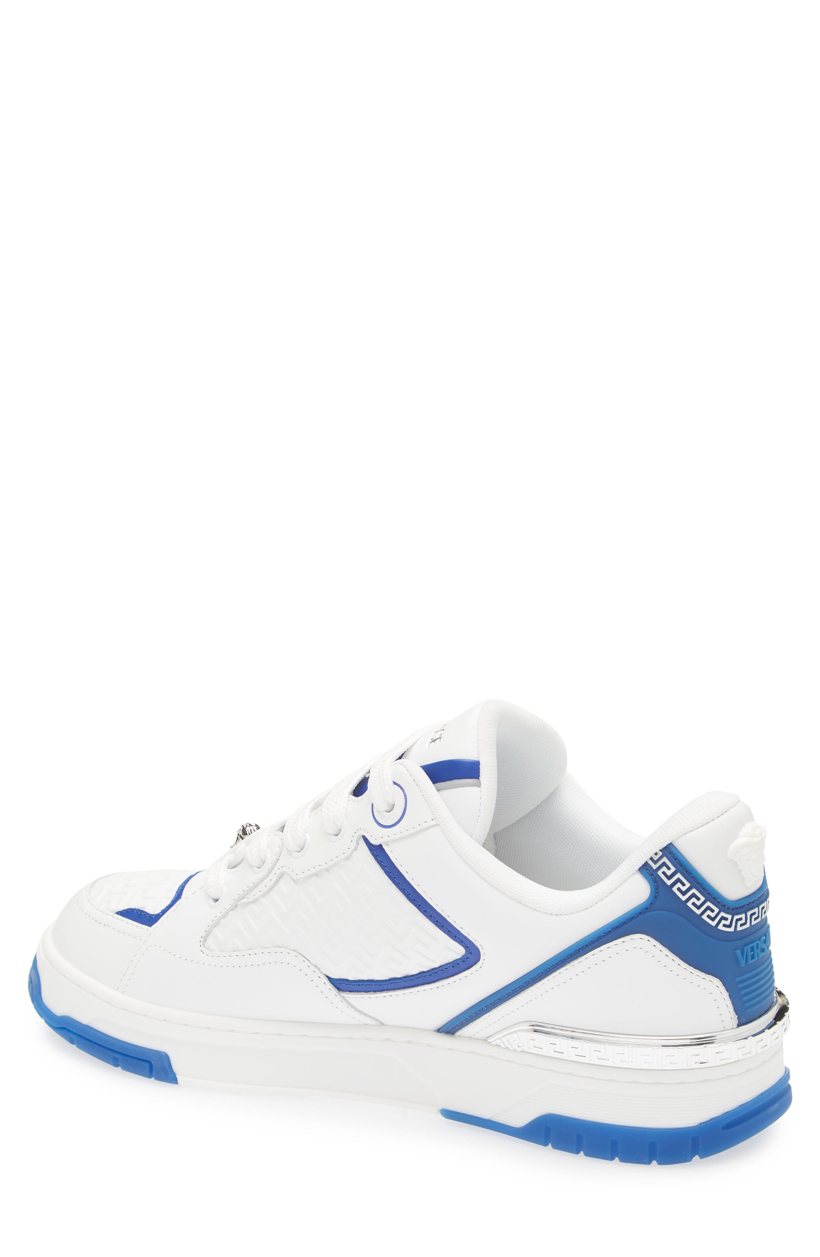 Versace Logo Sneaker in White Royal Blue at Nordstrom - 2