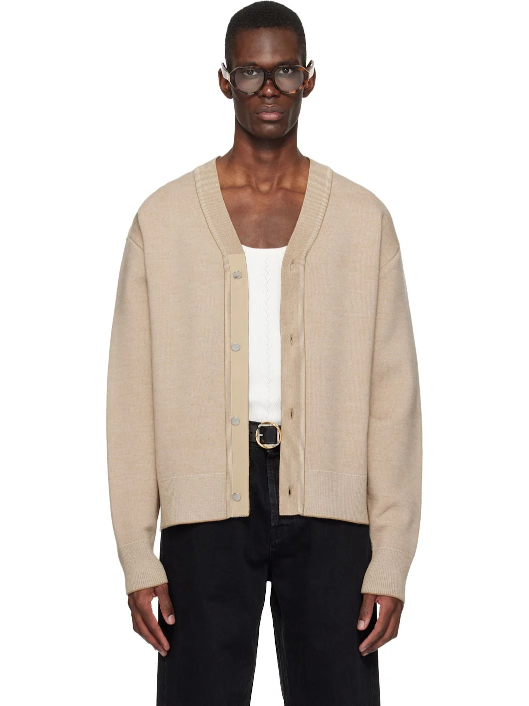 Beige 'The Doppio' Cardigan - 1
