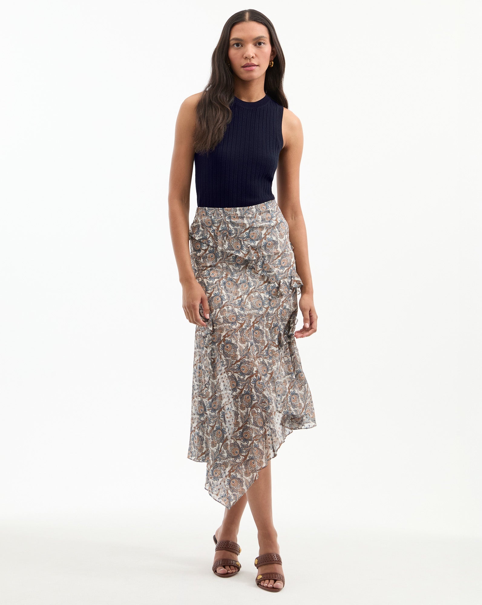 ELEONORA SILK MIDI SKIRT - 2