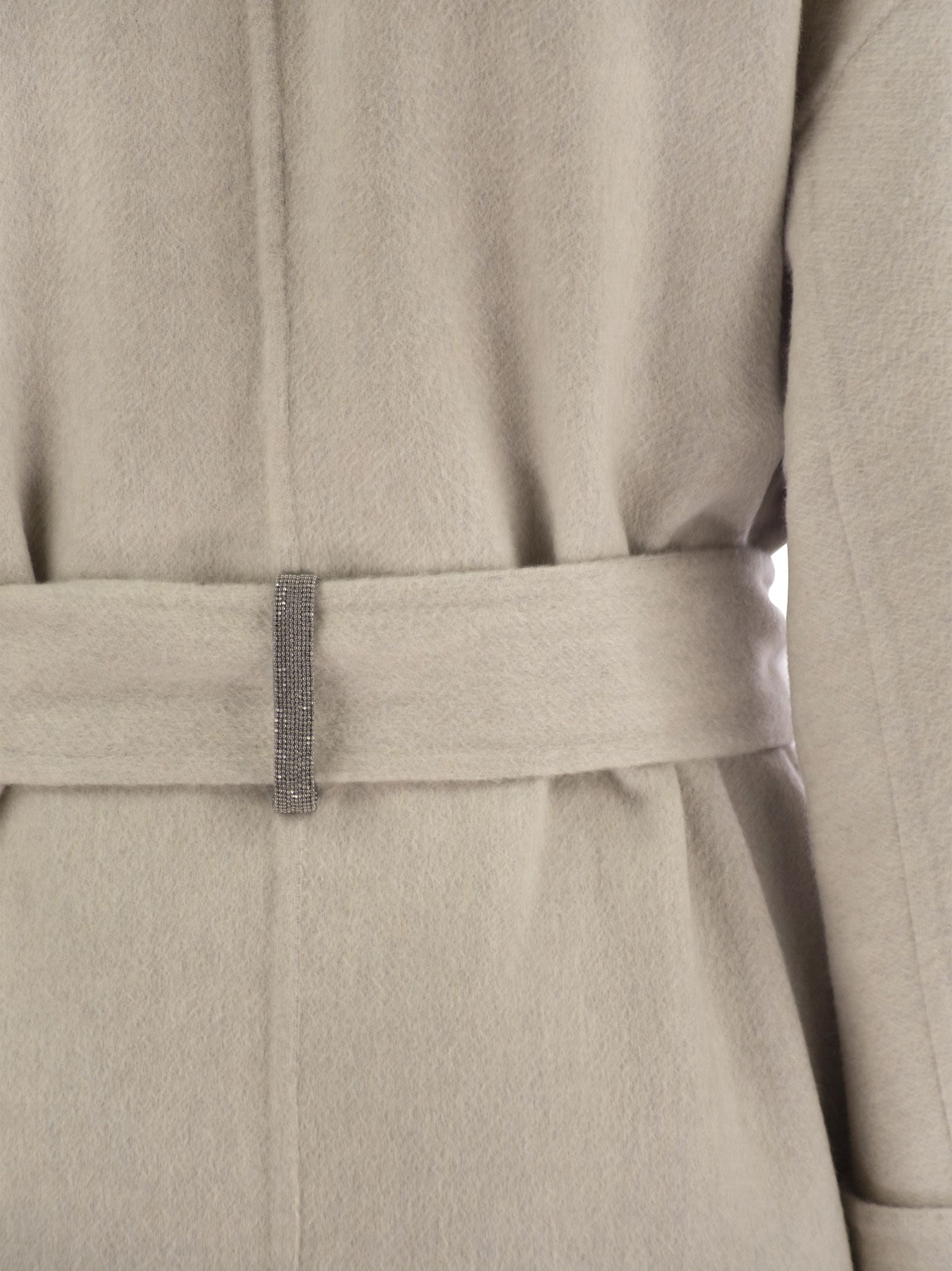 Brunello Cucinelli Women Cashmere Coat With Jewel Detail - 4