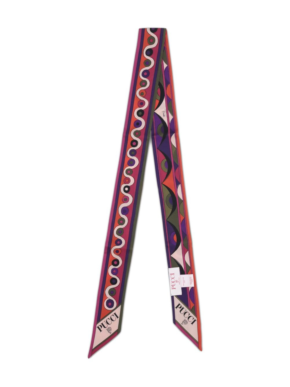 geometric-print twill scarf - 2