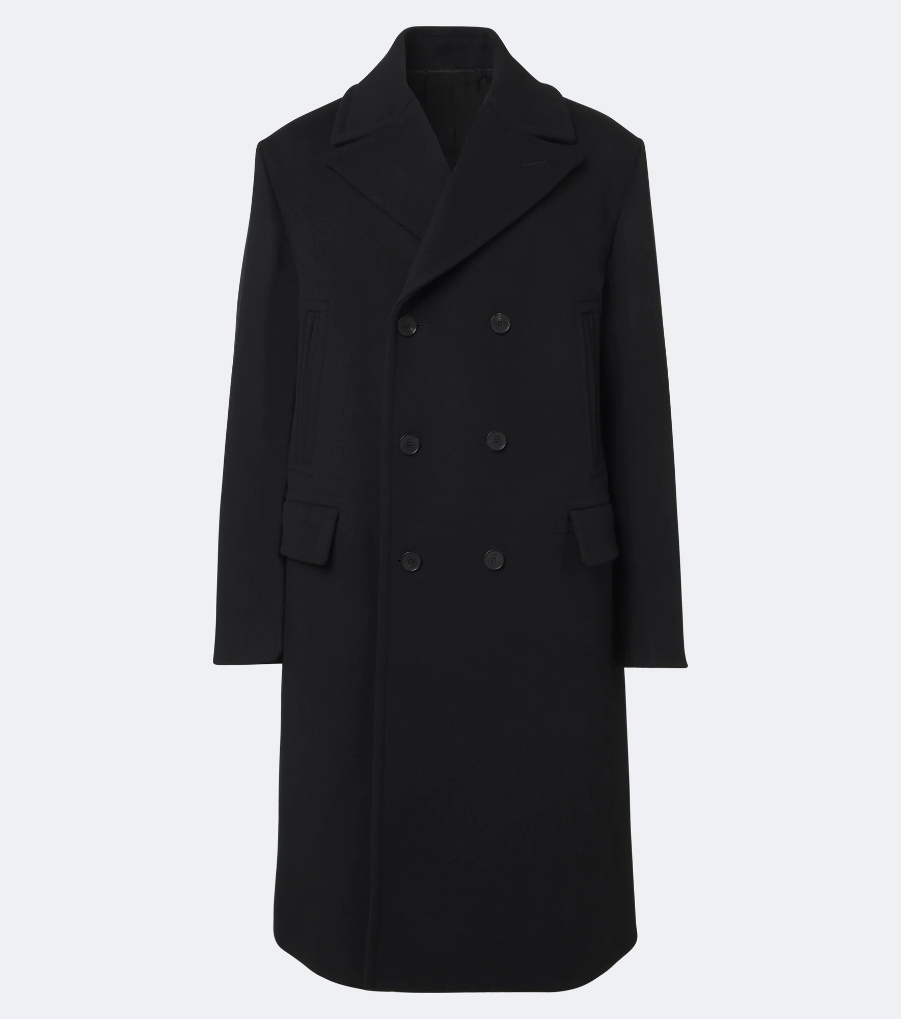 Double-breasted wool coat - 1