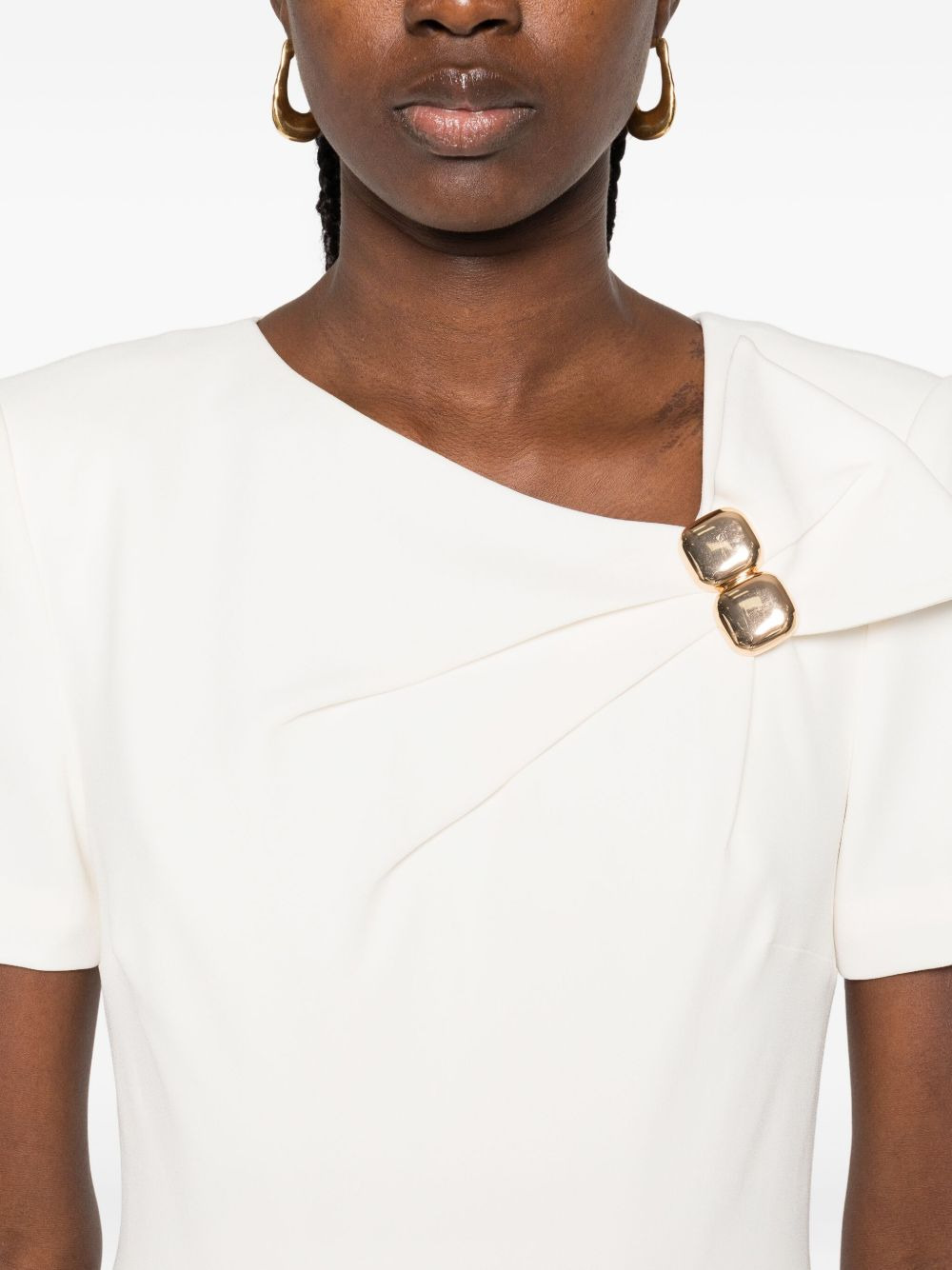 pleated knot-detail midi dress - 5