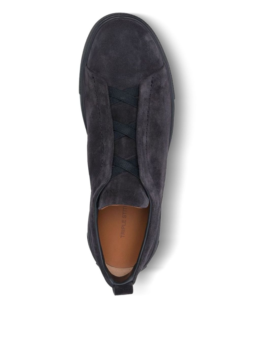 elasticated-panel suede sneakers - 4