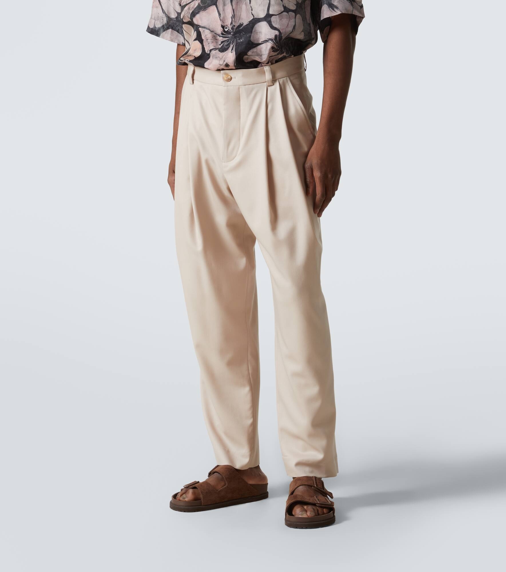 Pleated wool tapered pants - 3