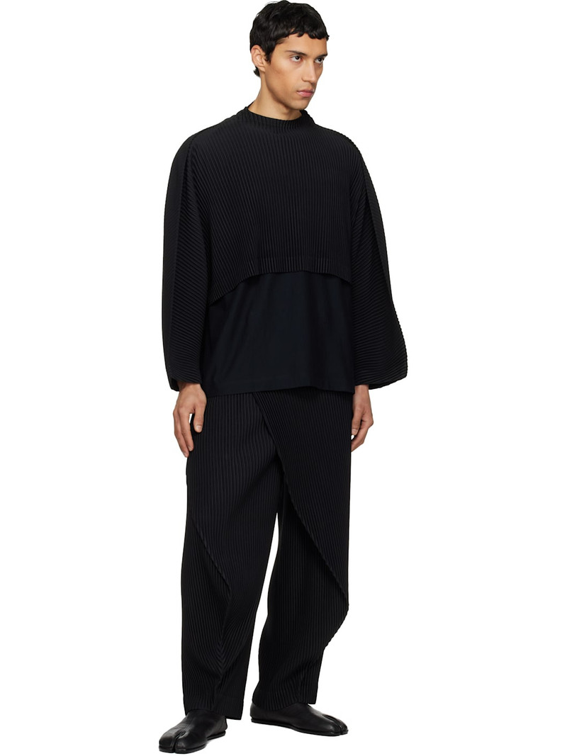 ISSEY MIYAKE Black Color Pleats 1 T-shirt outlook