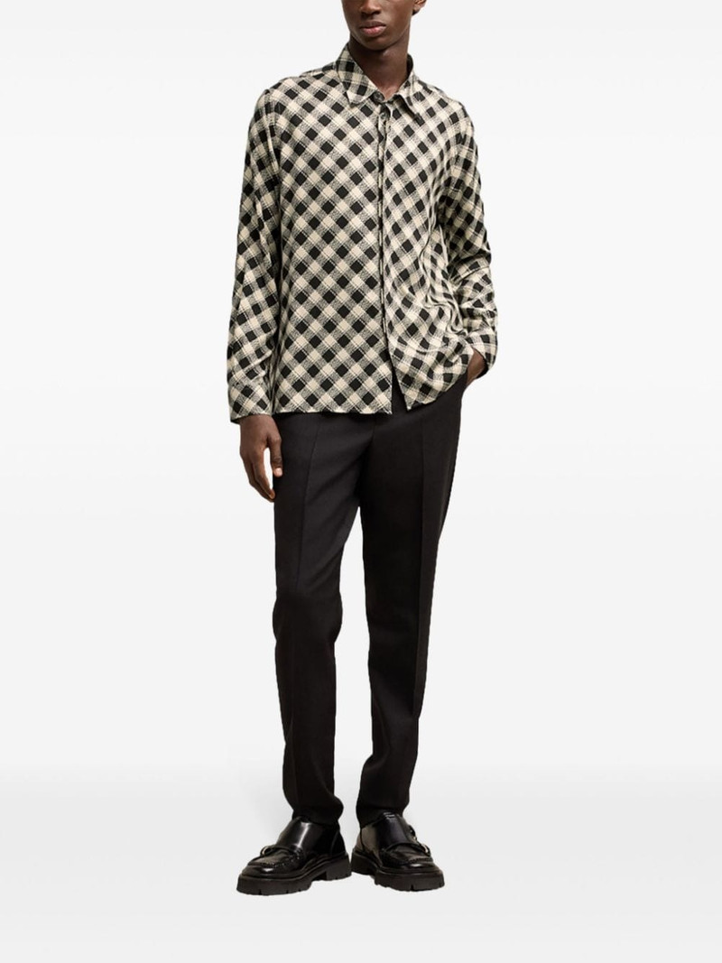 AMI Paris checked double topstitching shirt outlook
