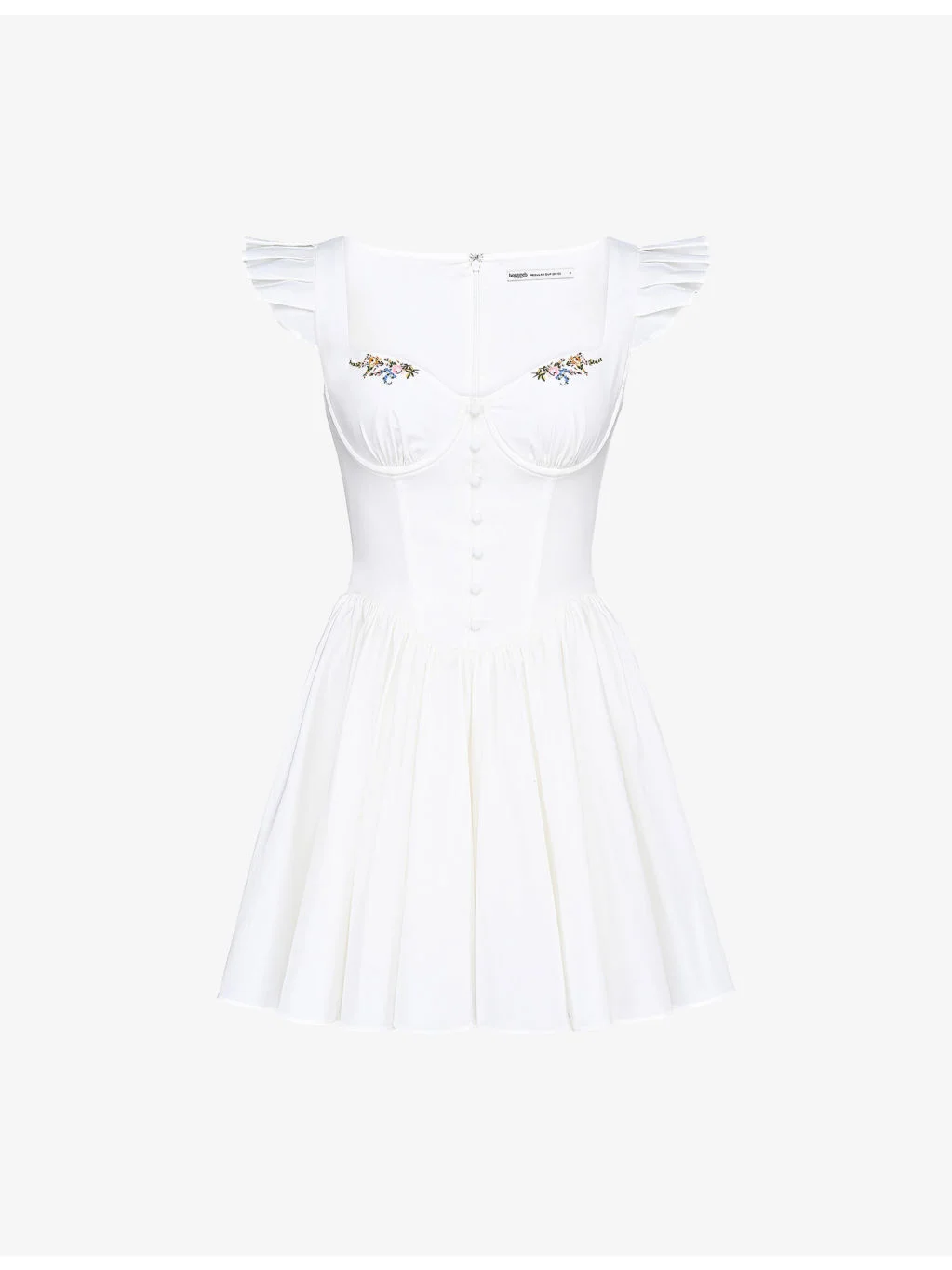 Sisi Floral-Embroidered Stretch-Cotton Mini Dress - 1