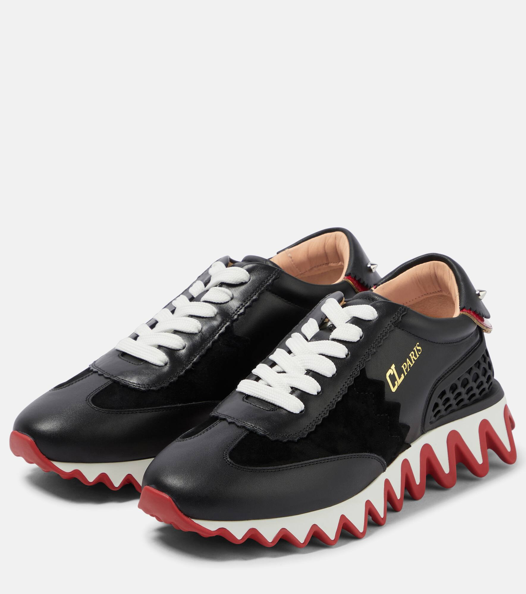 Loubishark leather sneakers - 5