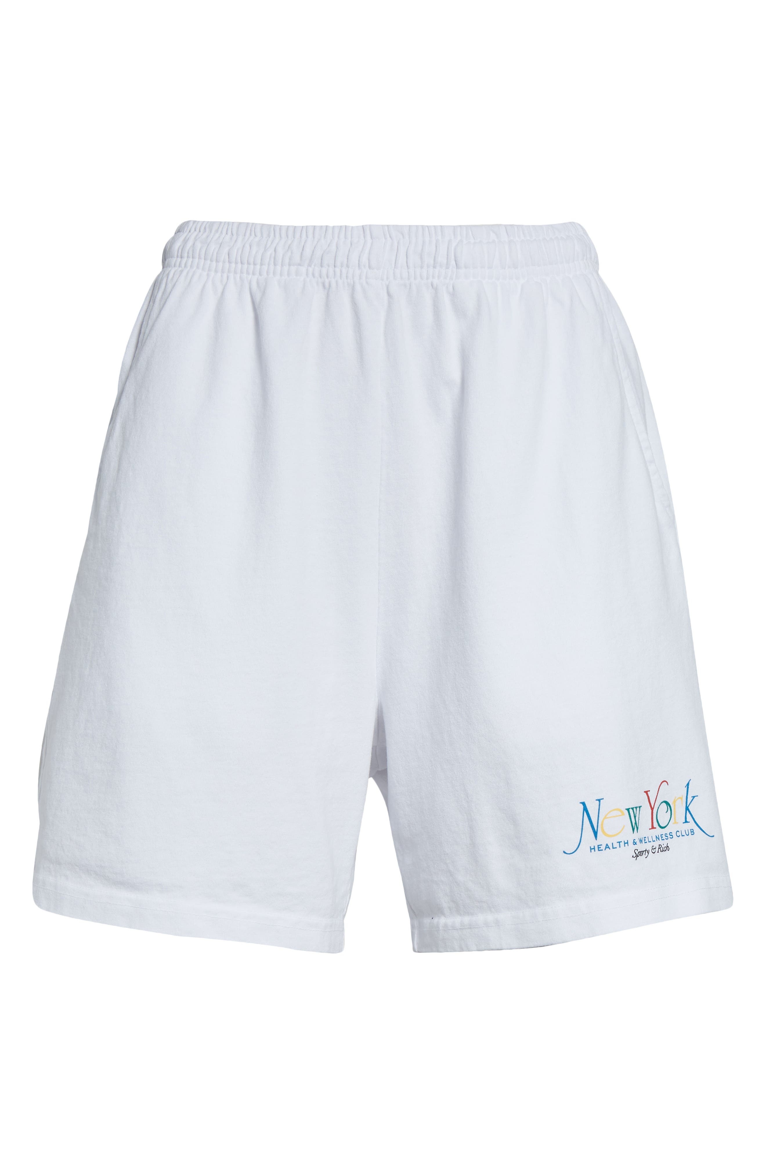 Sporty & Rich NY '94 Gym Shorts in Open White at Nordstrom - 6