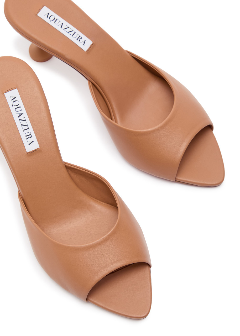 Aquazzura Bisous 65 Leather Mules - 3
