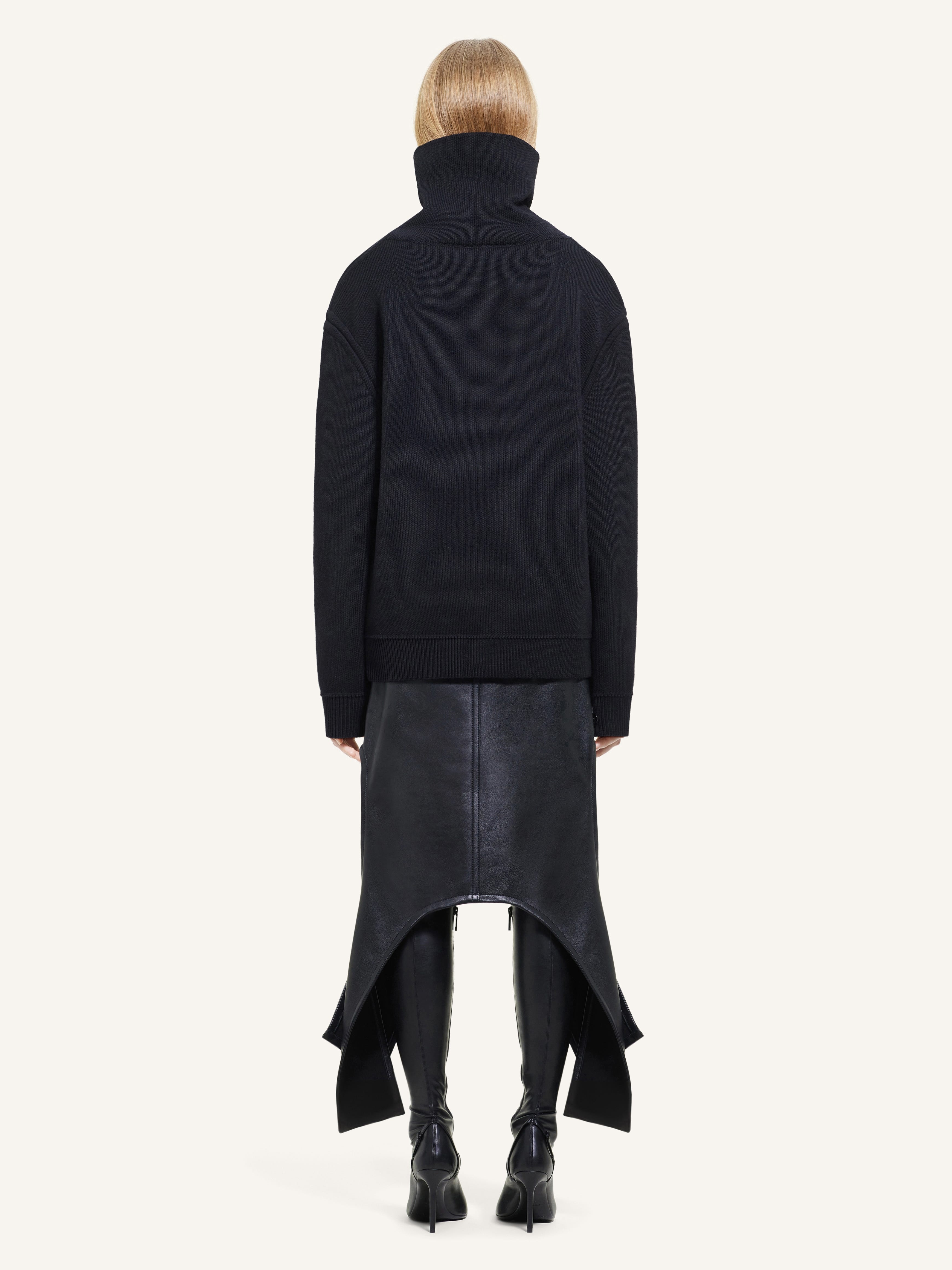 REVERSED LONG LEATHER SKIRT - 4