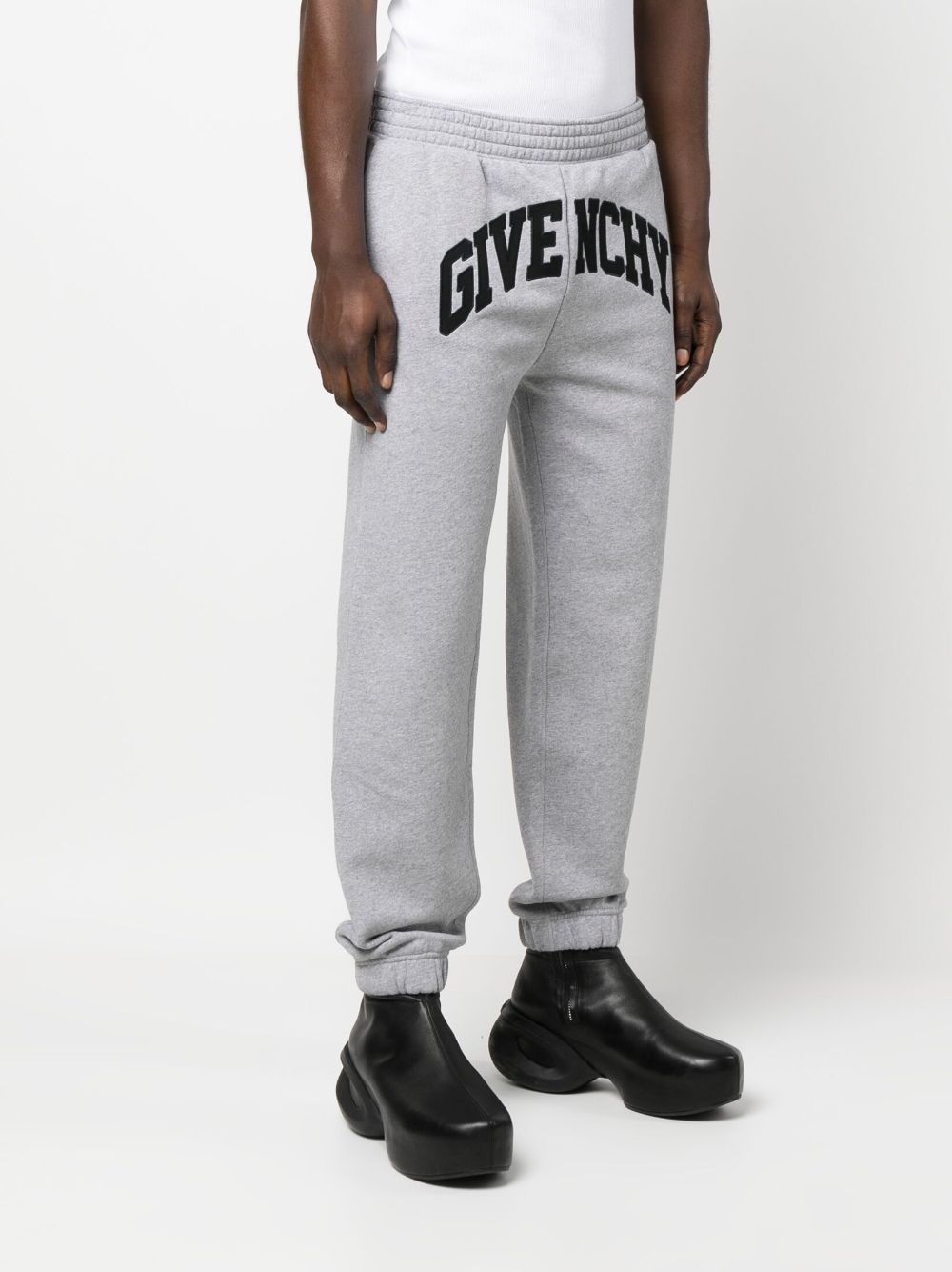 logo-patches cotton track pants - 3