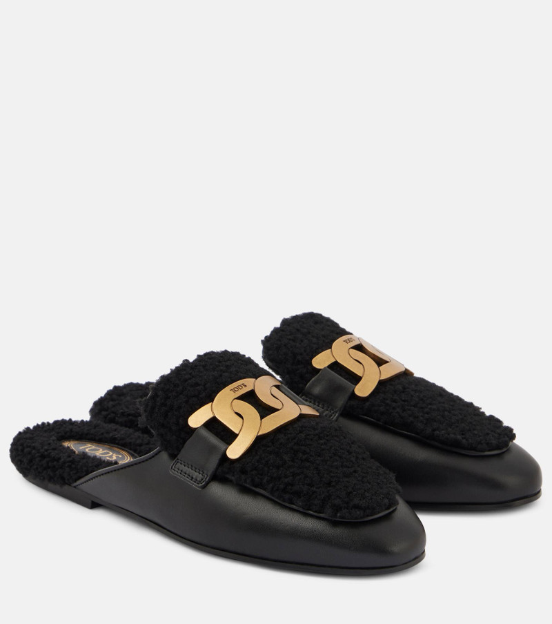 Catena shearling-lined mules - 1