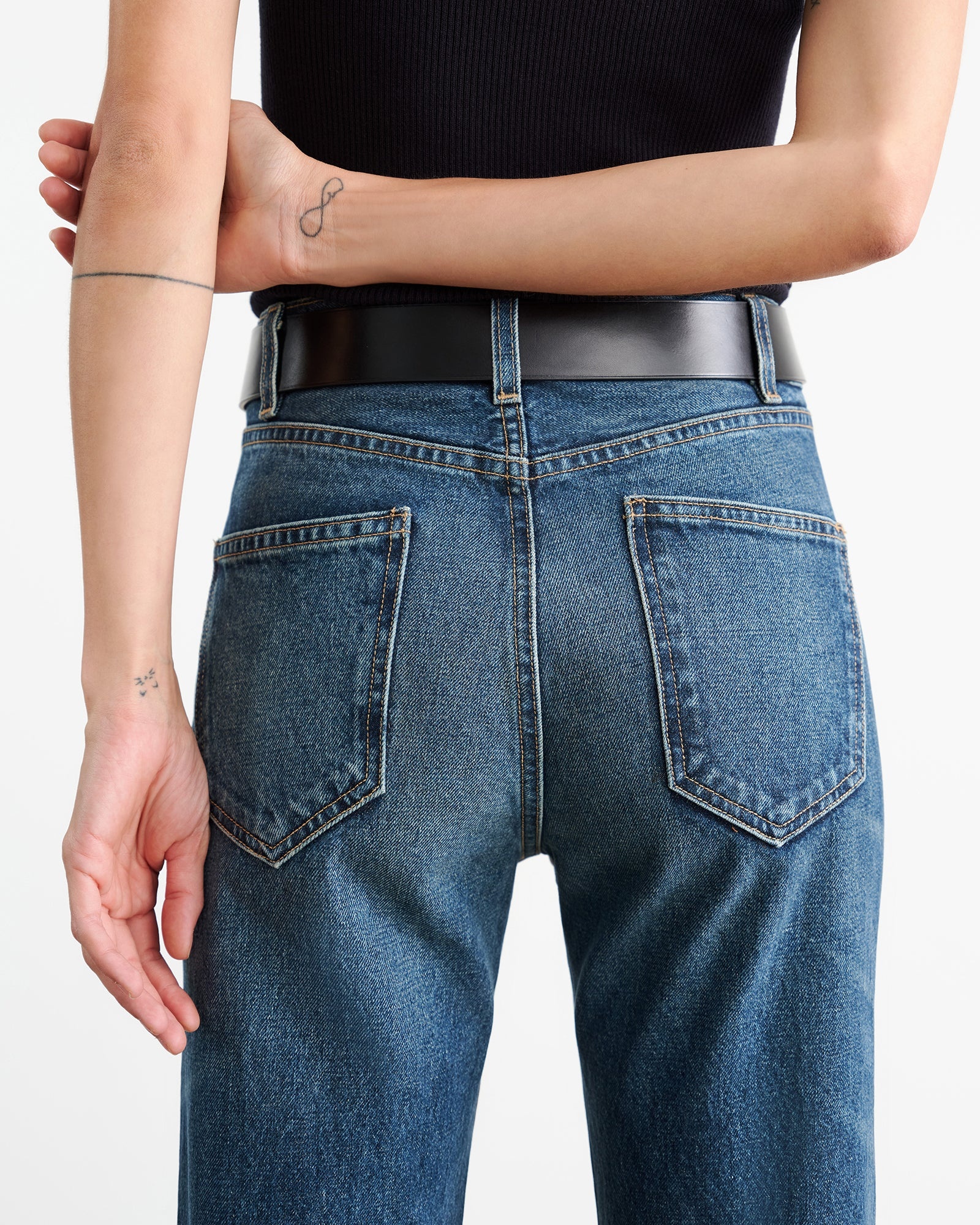 LIMITED EXCLUSIVE | JOAN LEATHER COMBO JEAN - 4