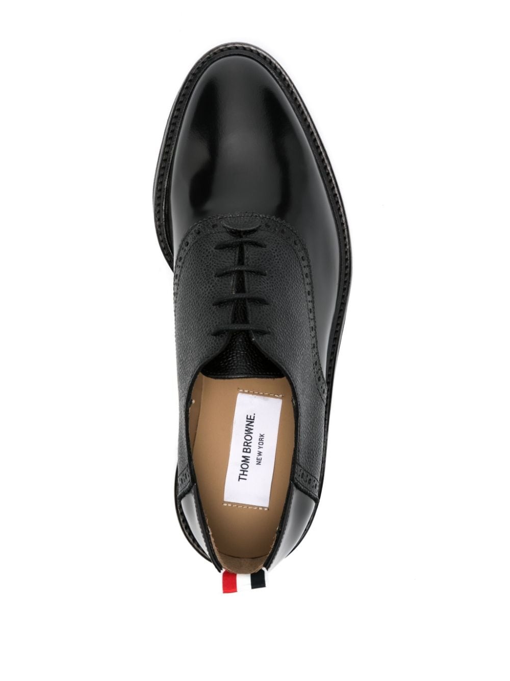 logo-tag leather brogues - 4