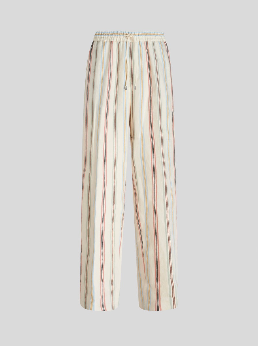STRIPED LINEN TROUSERS - 1