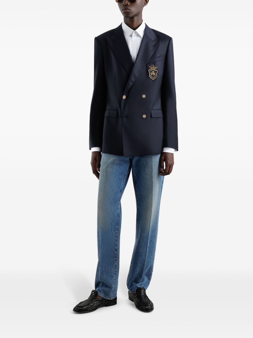 logo-appliqué blazer - 2
