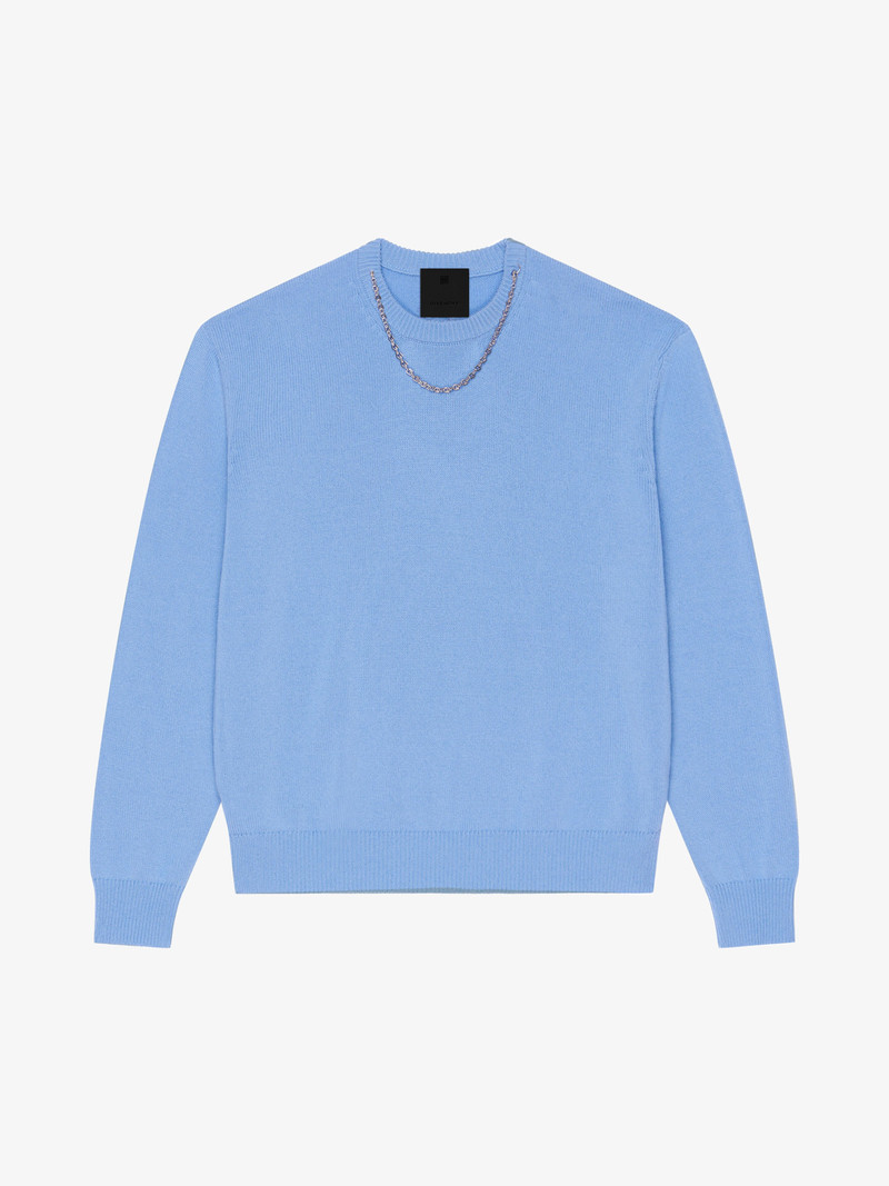 SWEATER IN CASHMERE WITH CHAIN DETAIL 1