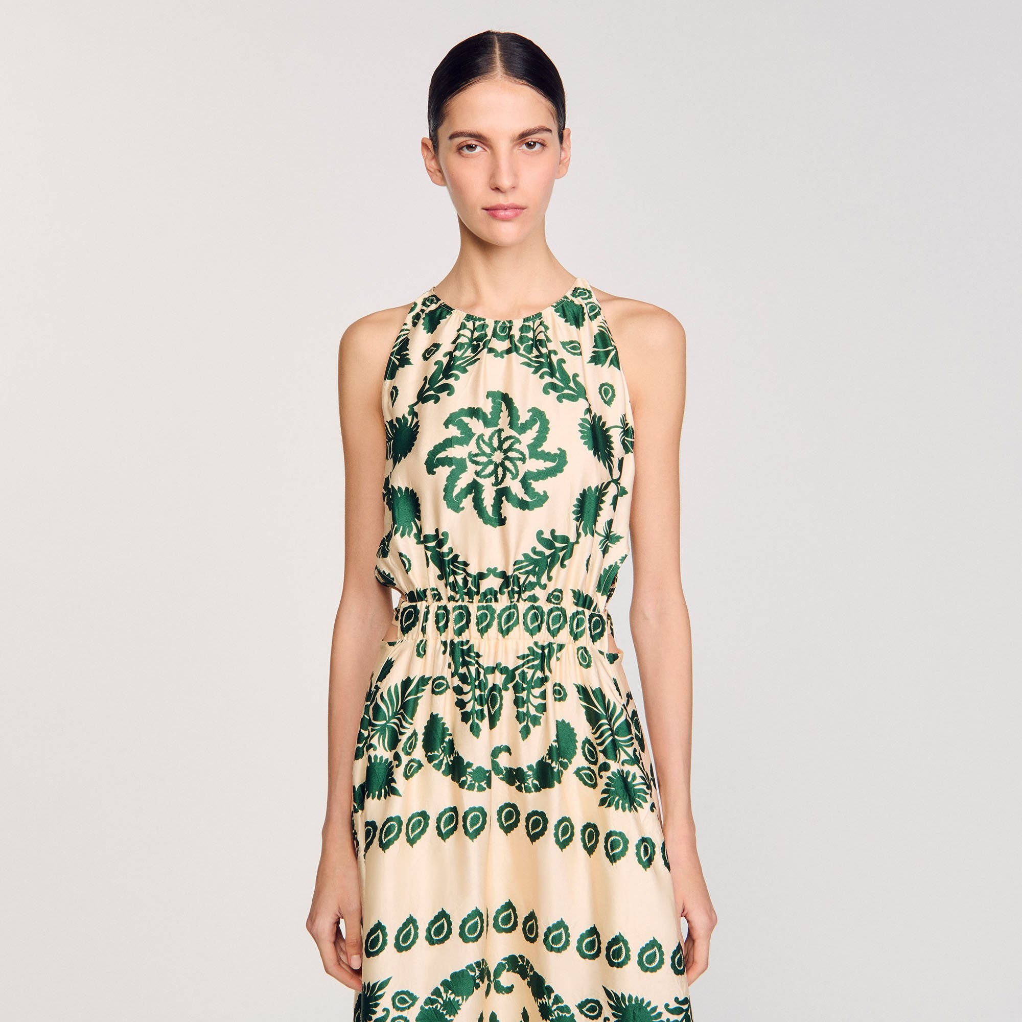 LEAF PRINT MAXI DRESS - 4