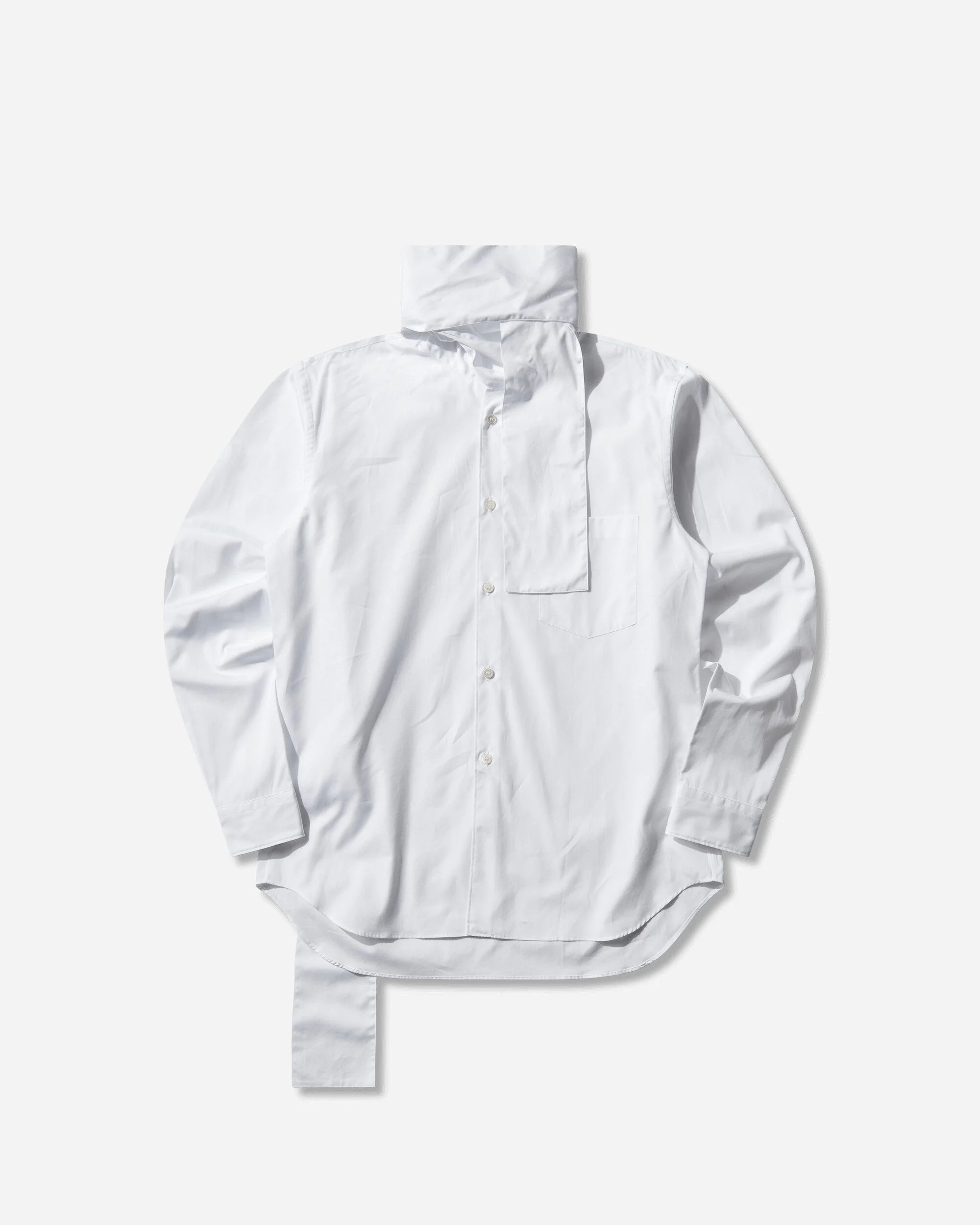 Men's Scarf Longsleeve Shirt White - 1