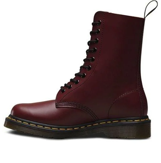 Dr. Martens 1490 Black Smooth Classic 10 Martin boots Couple Style Red 10092600 - 1