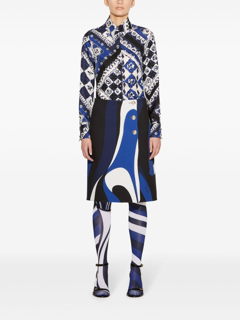 PUCCI abstract-pattern print midi skirt outlook