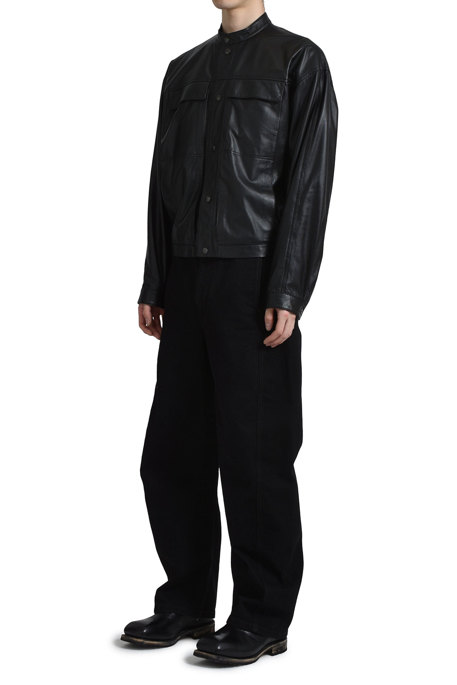 TWISTED BELTED PANTS / BLK - 4