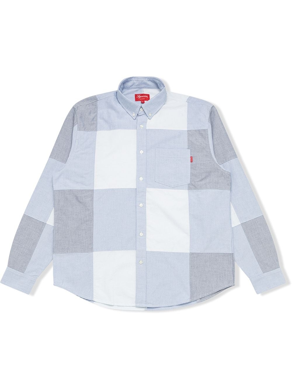 patchwork Oxford shirt - 1