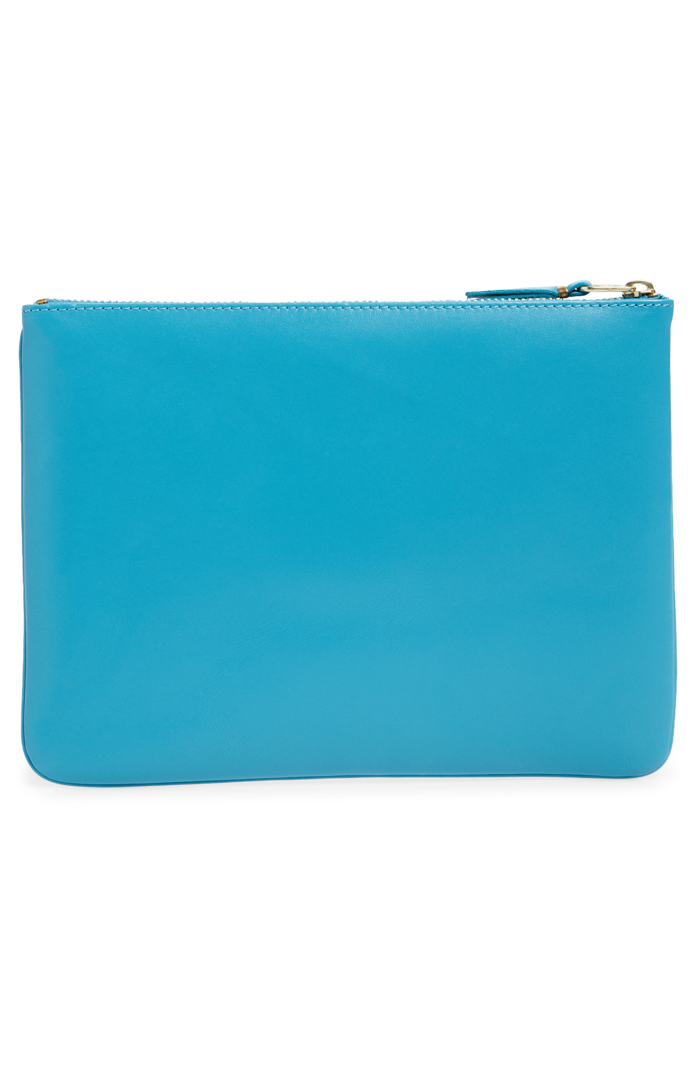 Comme des Garçons Medium Classic Leather Zip-Up Pouch in Blue at Nordstrom - 3