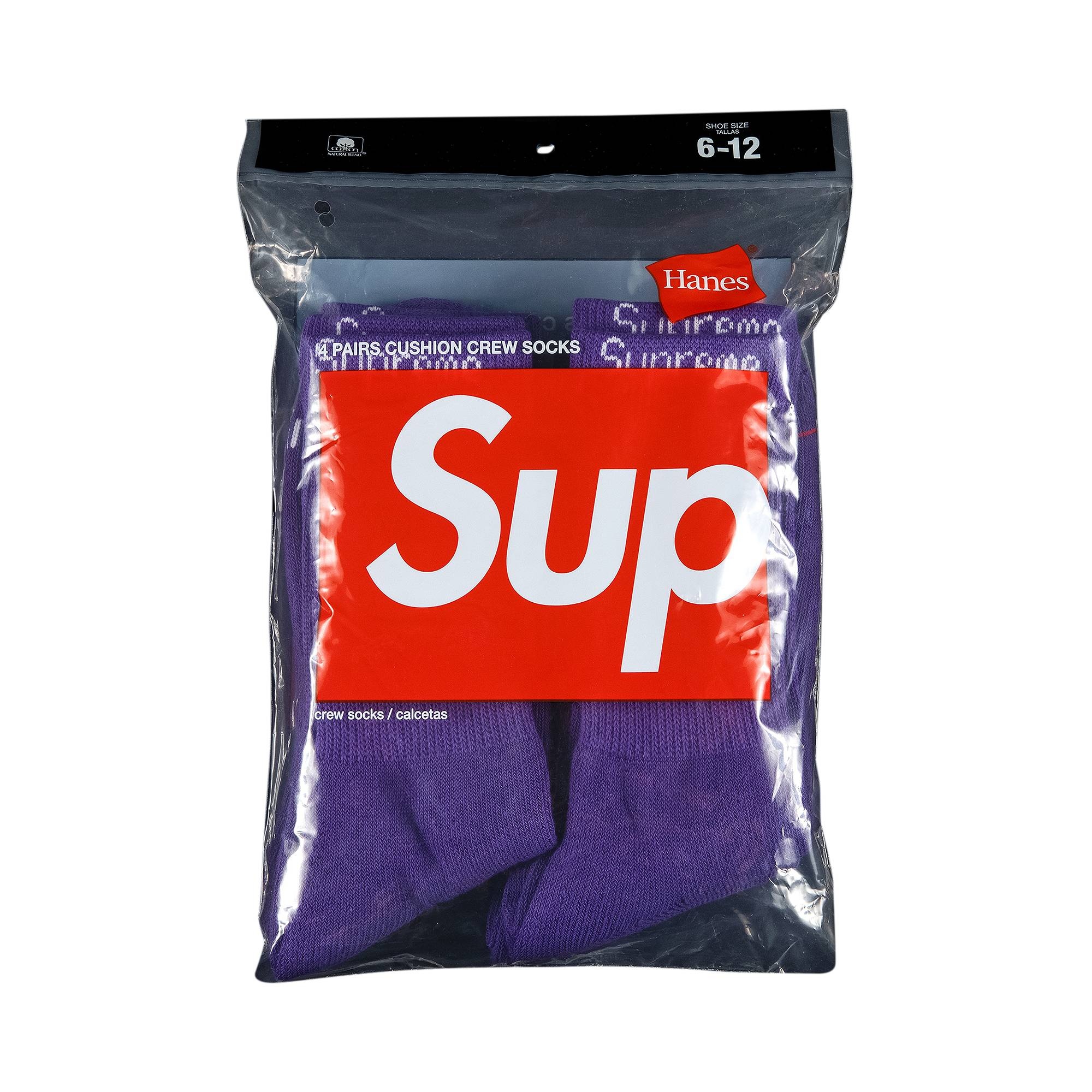 Supreme x Hanes Crew Socks (4 Pack) 'Purple' - 1