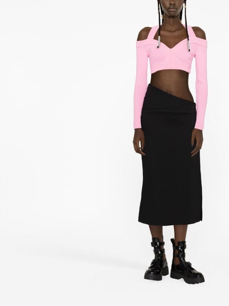 cut-out cropped top - 2