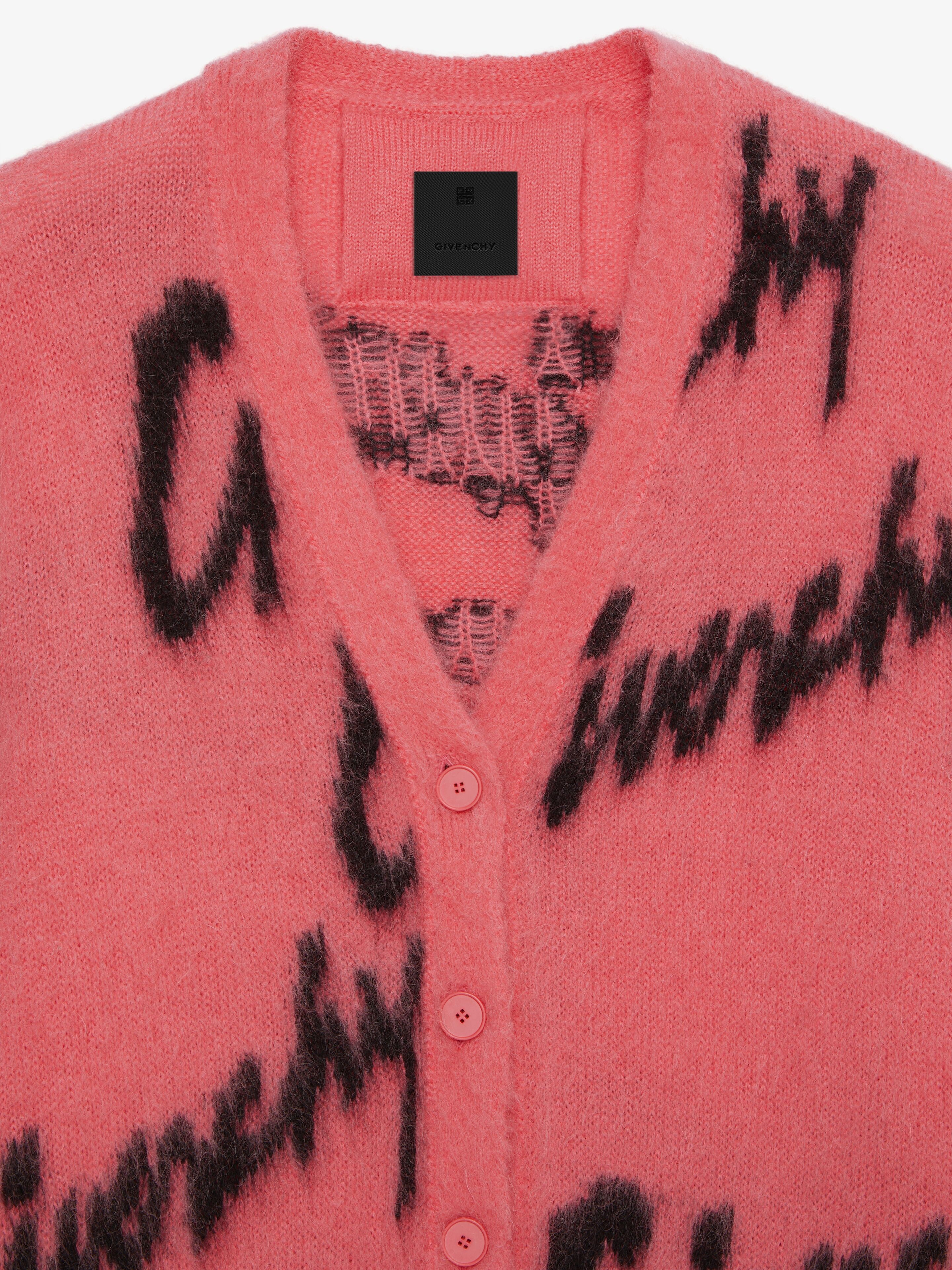 CARDIGAN IN ALL-OVER GIVENCHY INTARSIA MOHAIR AND WOOL - 5