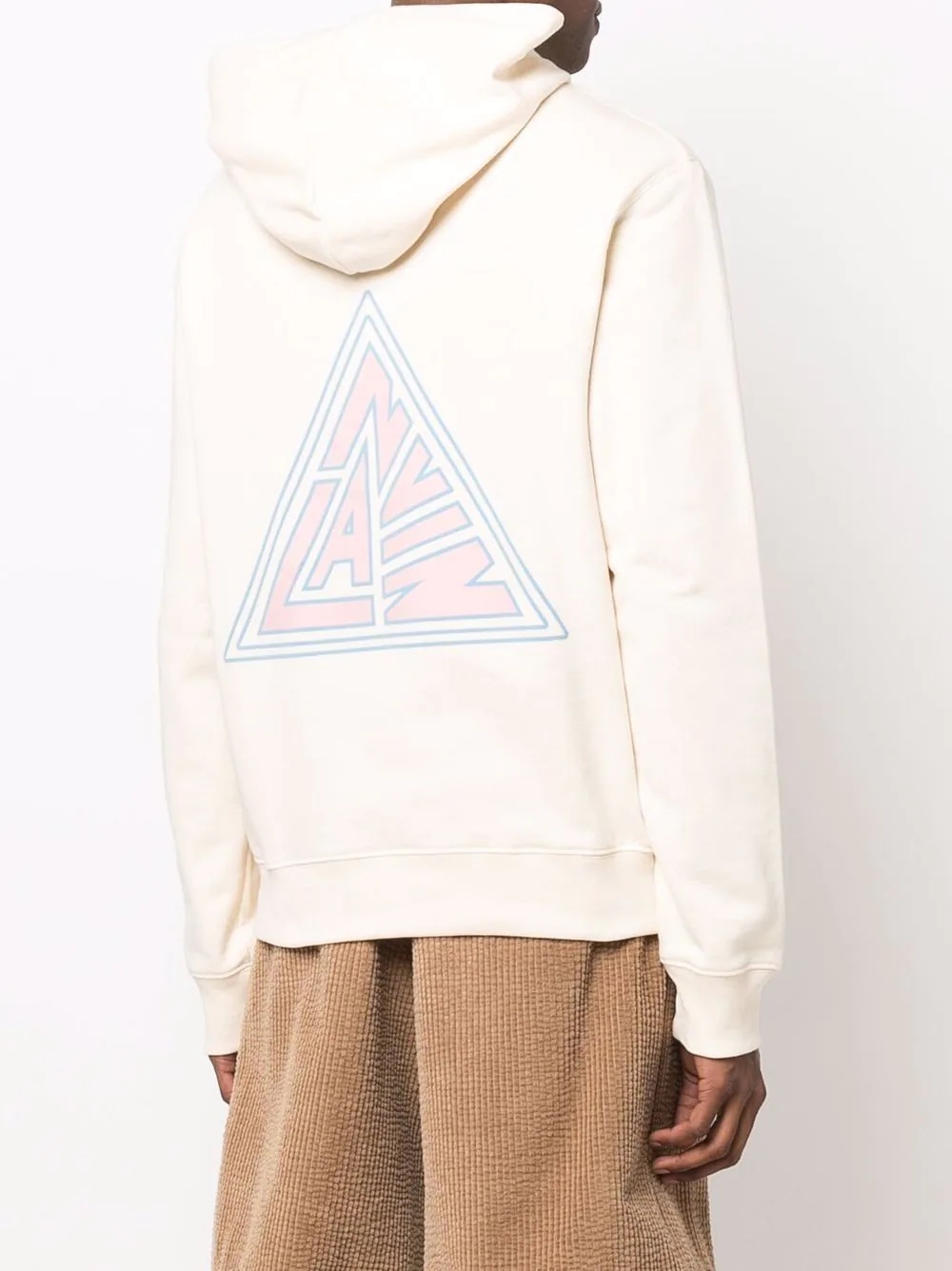 fringed drawstring logo hoodie - 4