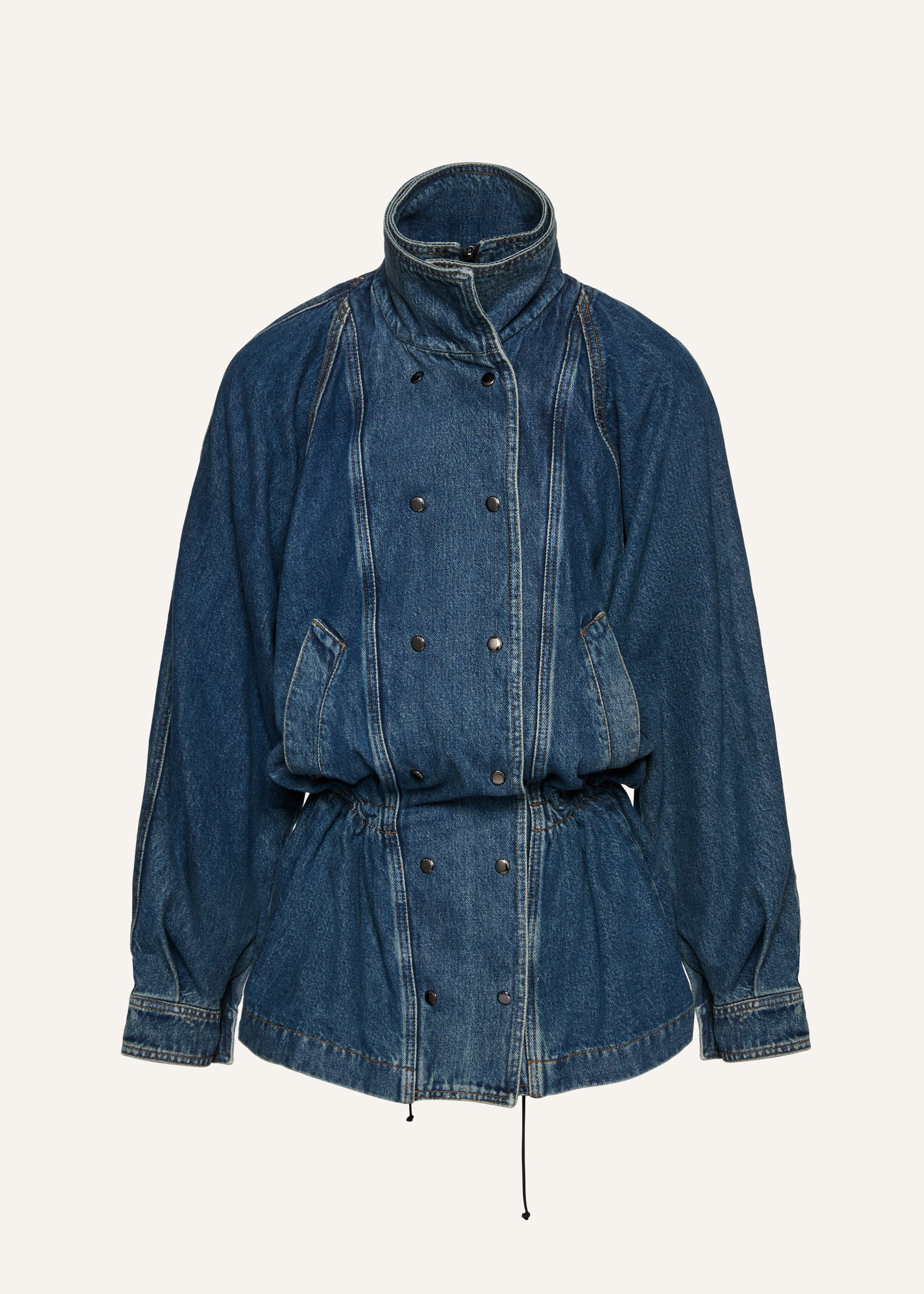Cinched denim jacket in blue vintage - 1
