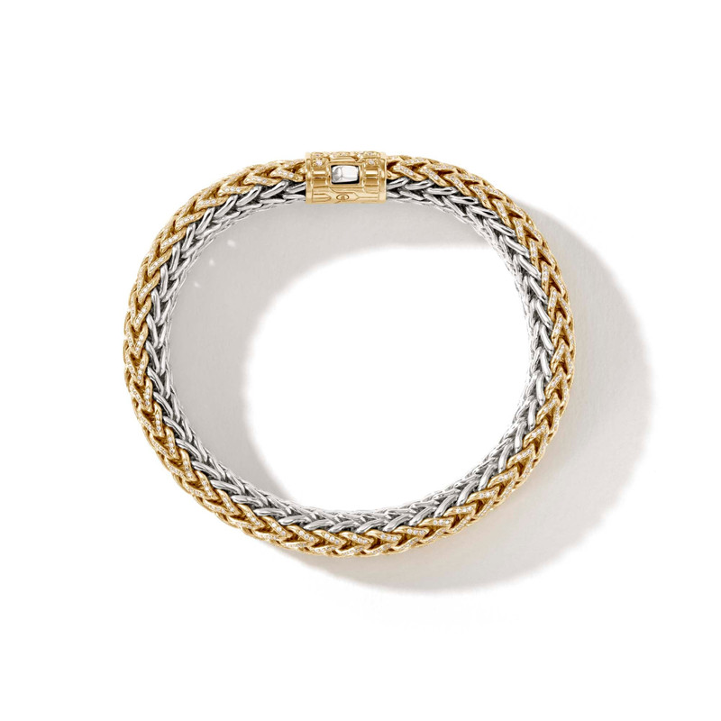 Icon Bracelet, Gold, Silver, Diamonds, 10.5MM 4
