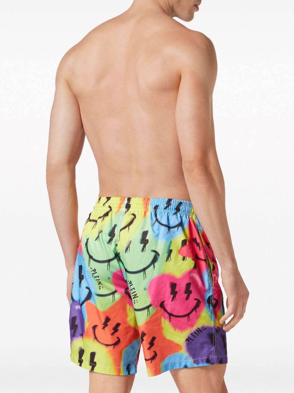 smiley face-print swim trunks - 4